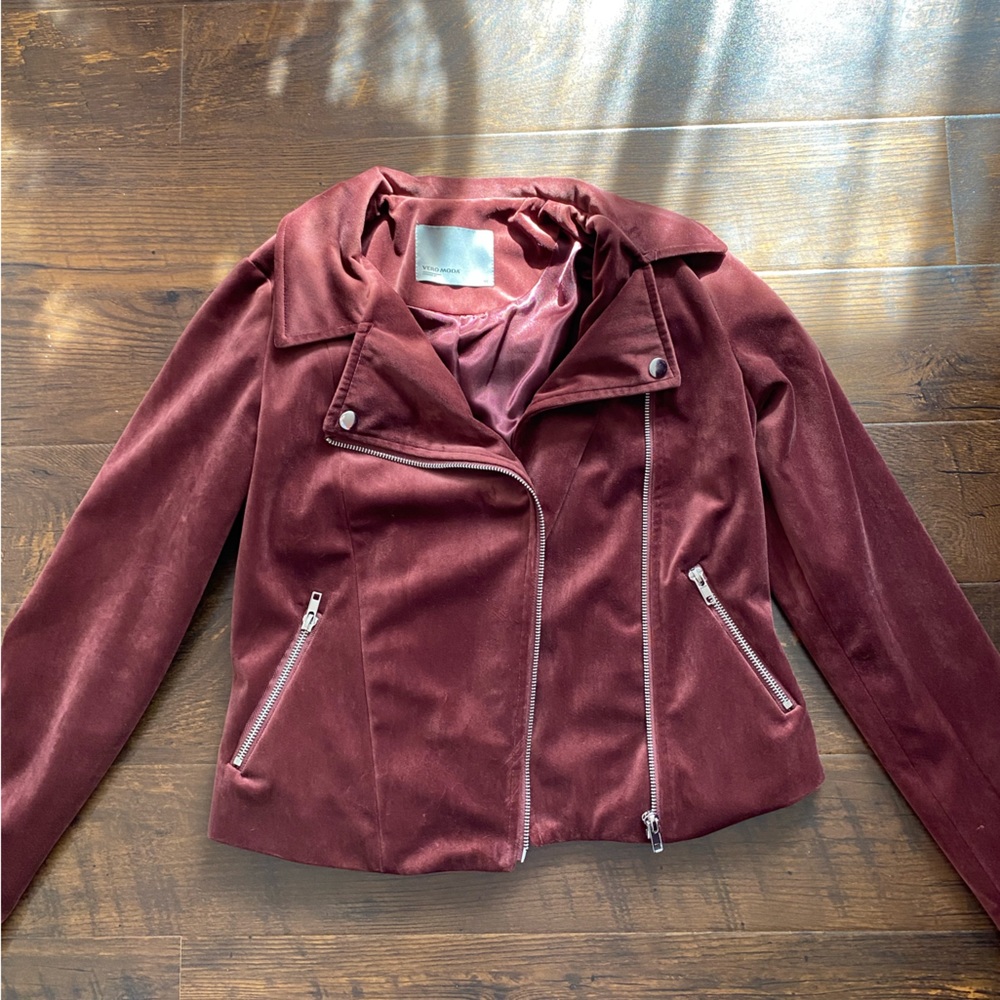 Vero moda burgundy moto jacket - Picture 6 of 8